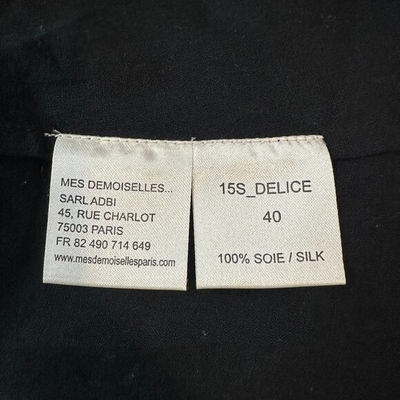 Anthropologie 100% Silk Mes Demoiselles Octavia Maxi Dress V-Neck Pleated Gown - Picture 10 of 11